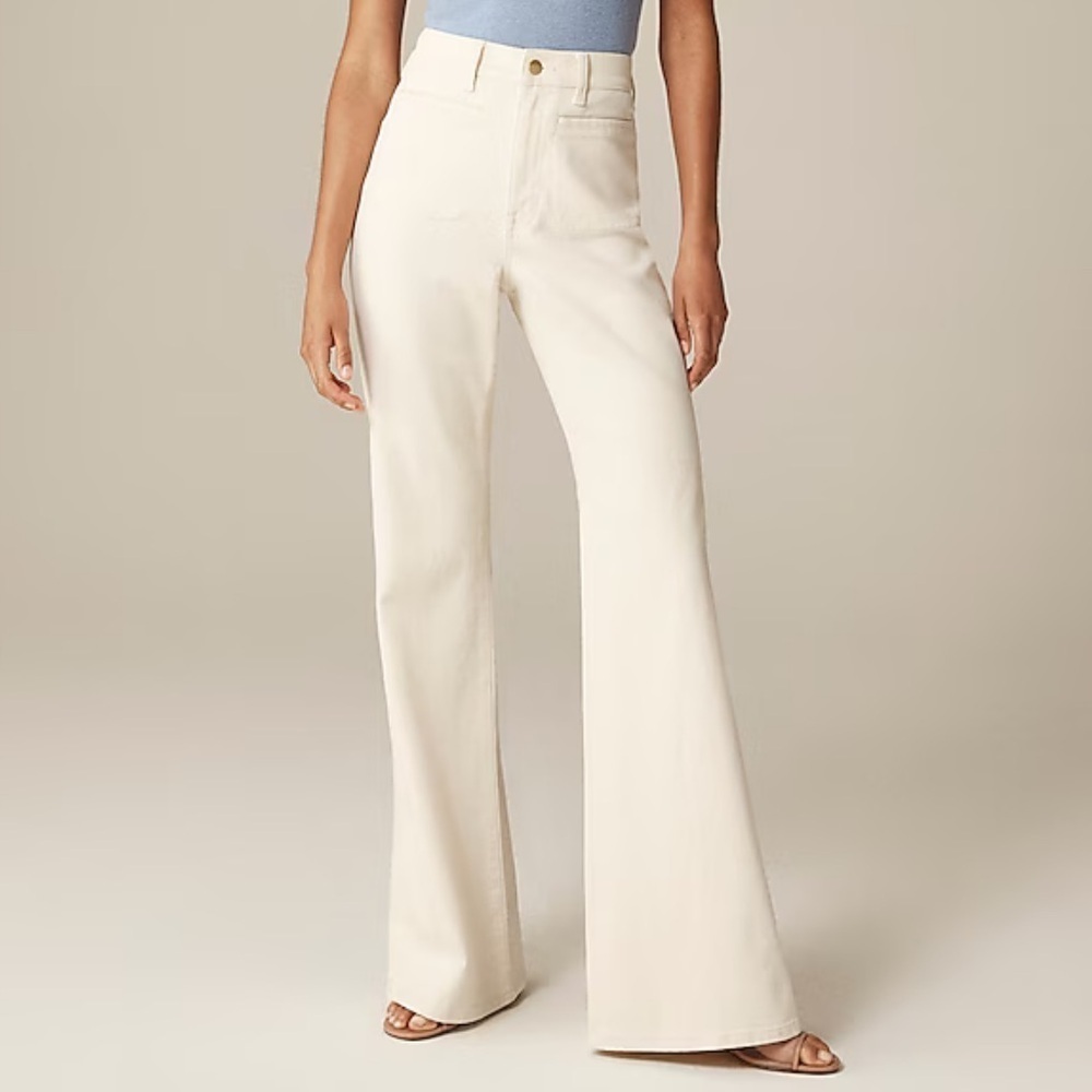 J crew Tall high-rise flare jean ecru